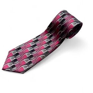 100% Silk Stafford Performance Elegant Red, Black and Gray Men's Executive Tie